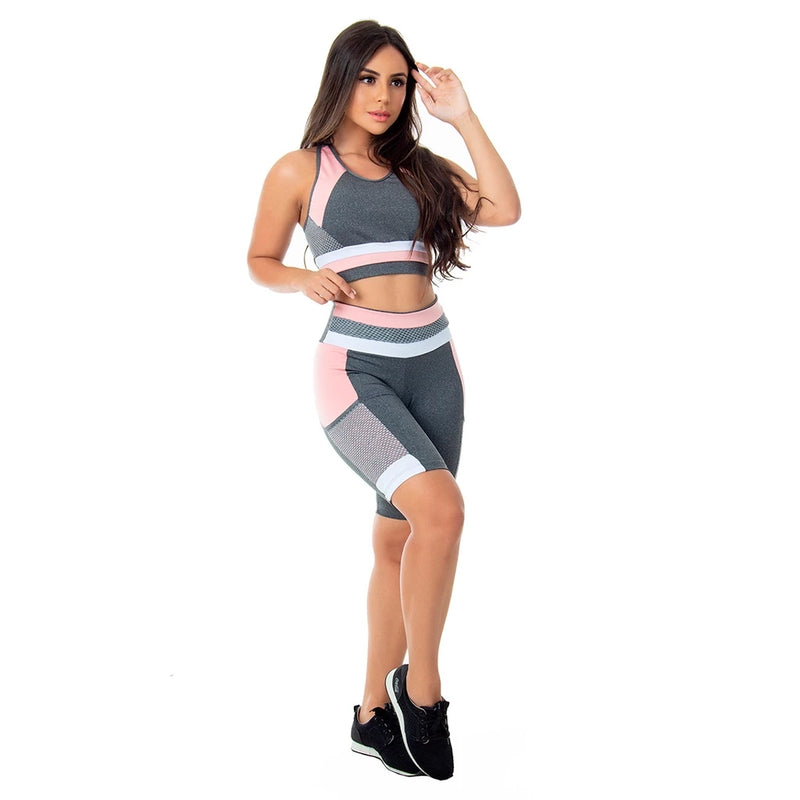 Conjunto Essence Top Com Bermuda Suplex Com Bolso