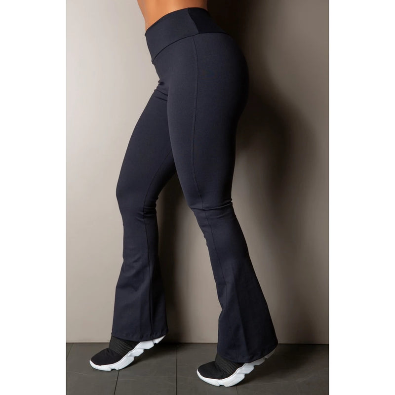 Calça Legging Flare Bailarina  Cintura Alta