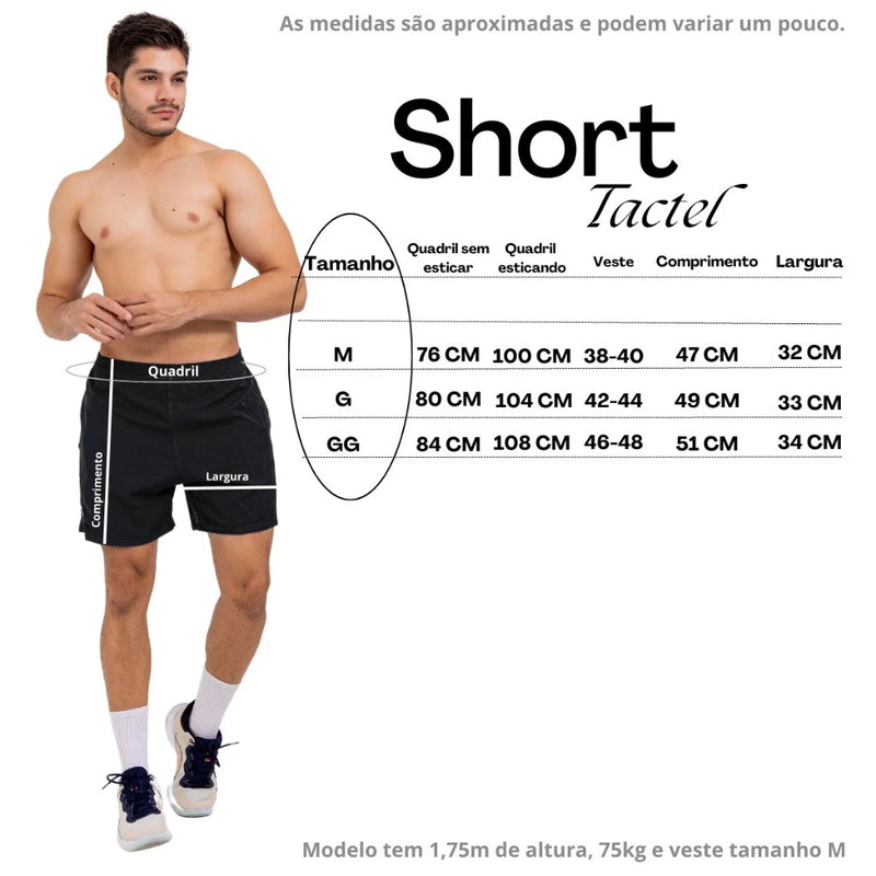 Conjunto Dryfit P/Academia  Camiseta Masculina E Short Bermuda Tactel