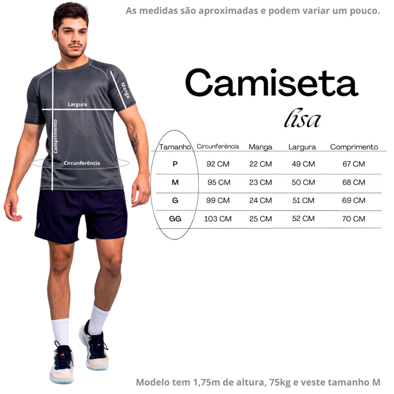 Conjunto Dryfit P/Academia  Camiseta Masculina E Short Bermuda Tactel