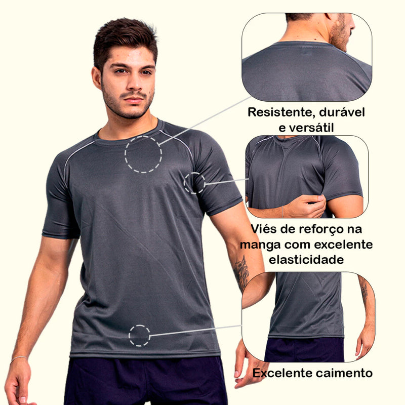 Conjunto Dryfit P/Academia  Camiseta Masculina E Short Bermuda Tactel