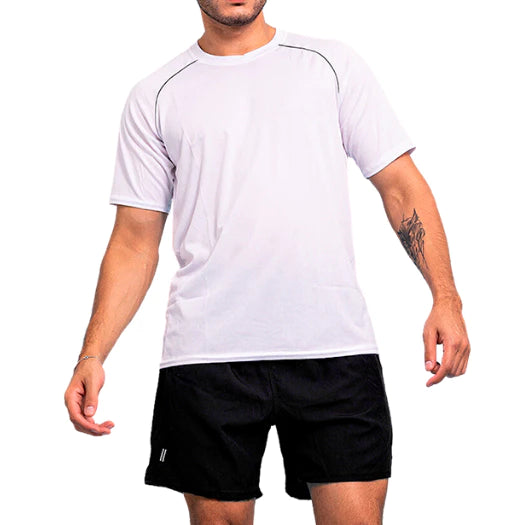 Conjunto Dryfit P/Academia  Camiseta Masculina E Short Bermuda Tactel