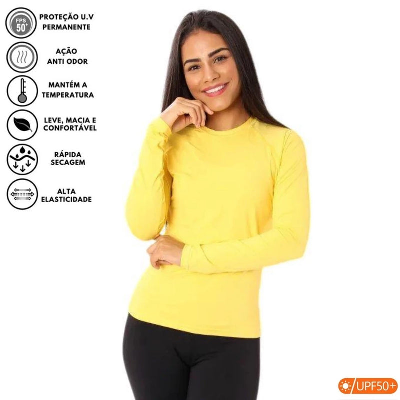 Camisa Feminina - Proteção Solar UV Lisa