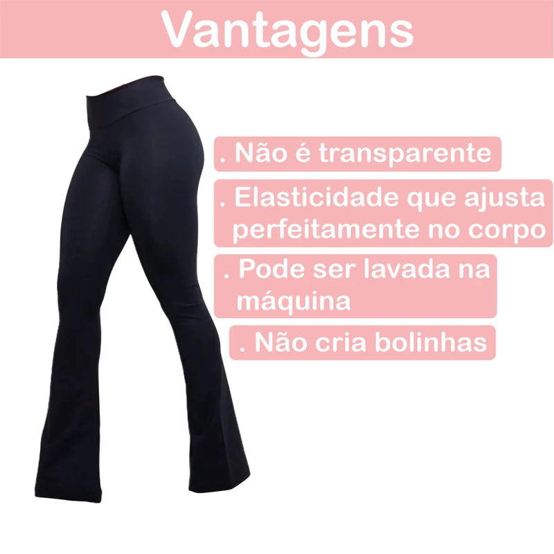 Calça Legging Flare Bailarina  Cintura Alta