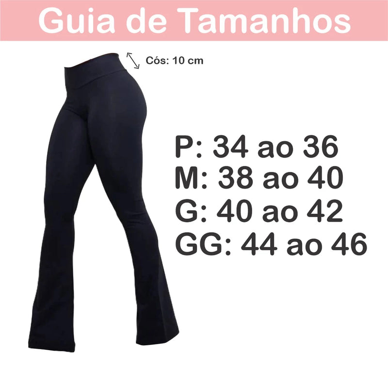 Calça Legging Flare Bailarina  Cintura Alta